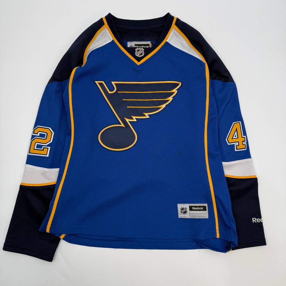 Reebok Women Medium Hockey Jersey Blue St. Louis Blues NHL Embroidered Logo 24
